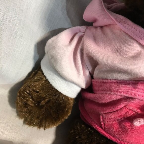 Build A Bear Workshop Brown Teddy Bear In Pink Hoodie Plush Toy 14" - Picture 6 of 16